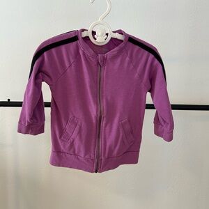 Kate Quinn Little Liam Organic Slub Cotton Lavender Track Zip-Up Jacket